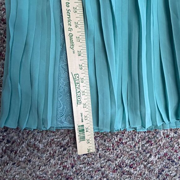 BCBGMaxAzria Women's Aris Mint Green Pleated Lace Trim SS Mini Dress Size 6 - Picture 15 of 15